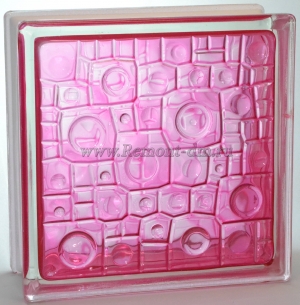 Стеклоблок окрашенный внутри Губка розовый
