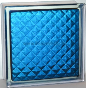 Стеклоблок окрашенный внутри Инка синий