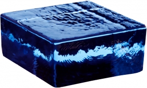 Кирпич стеклянный половинка Блу Blu Vetropieno-Quadrato