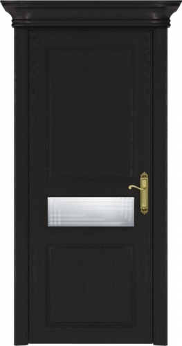 Межкомнатная дверь модель 534 стекло алмазная гравировка грань (дуб черный)