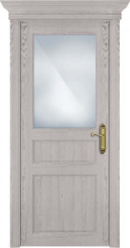 Межкомнатная дверь модель 532 стекло сатинато белое матовое (дуб серый)