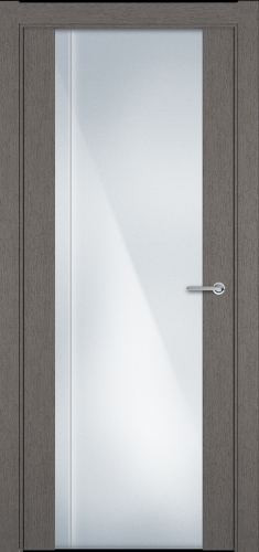 Межкомнатная дверь модель 331 стекло каленое 8мм с вертикальной гравировкой (серый)