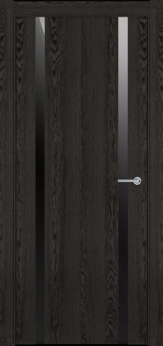 Межкомнатная дверь модель 322 стекло лакобель черное (дуб патина)