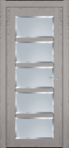 Межкомнатная дверь модель 122 стекло фацет (дуб серый)