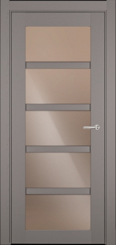 Межкомнатная дверь модель 122 стекло сатинато бронза (серый)