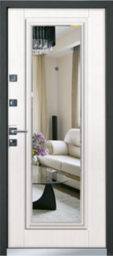 Cтальная дверь Mastino - модель Parko Черный шелк / Шамбори светлый